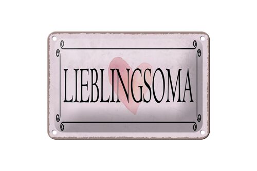 Blechschild Hinweis 18x12cm Lieblingsoma Herz Geschenk Dekoration