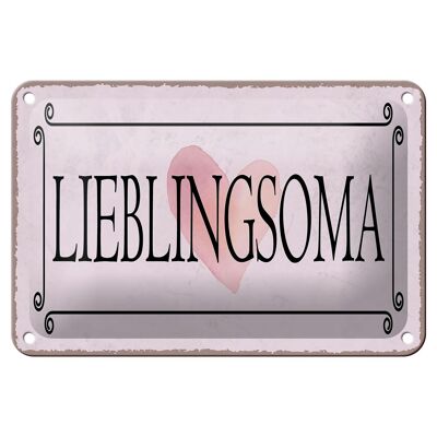 Blechschild Hinweis 18x12cm Lieblingsoma Herz Geschenk Dekoration