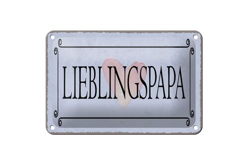 Blechschild Hinweis 18x12cm Lieblingspapa Herz Geschenk Dekoration