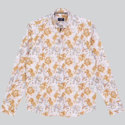 FLOWER PRINT LS SHIRT