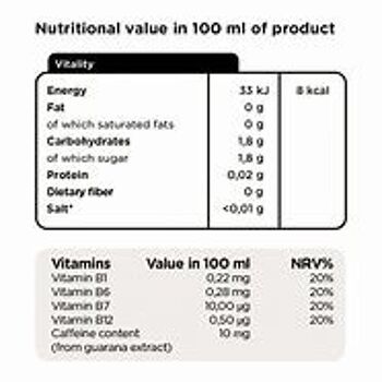 Vitaminwater Vitality Guarana Cranberry low cal 600ml 5