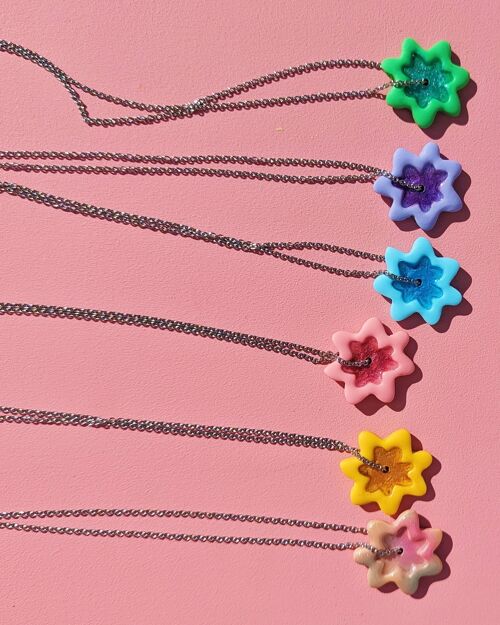 Collar Flor Orgánica colorido y ligero