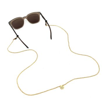 cordon de lunettes durable - perles de verre dorées - L95cm - fait main au Népal 2