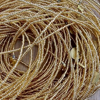 cordon de lunettes durable - perles de verre dorées - L95cm - fait main au Népal 5