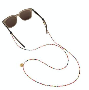 cordon de lunettes durable - perles de verre multiples - L95cm - fait main au Népal 2