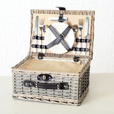 Picnic basket rectangle 38x28x18 cm 14 parts