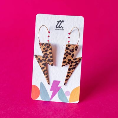 Boucles d'oreilles éclair imprimé léopard