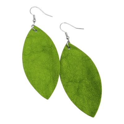 Boucles d'oreilles feuilles de papier plante verte