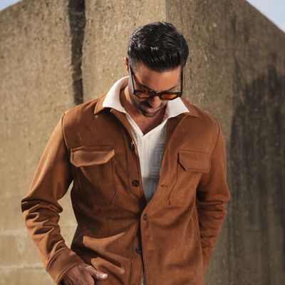 CAMEL SUEDE OUTERSHIRT