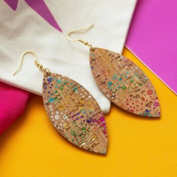 Boucles d'oreilles Feuille Arc-en-Ciel 1