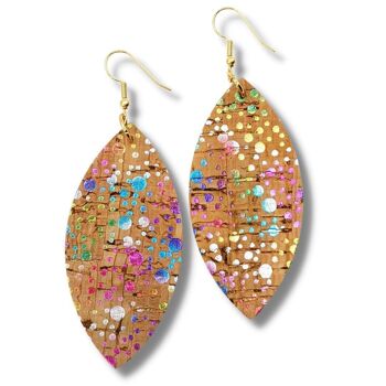 Boucles d'oreilles Feuille Arc-en-Ciel 2