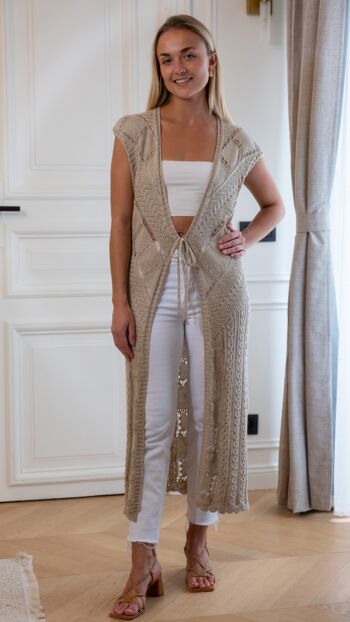 Gilet long crochet avec lurex 5