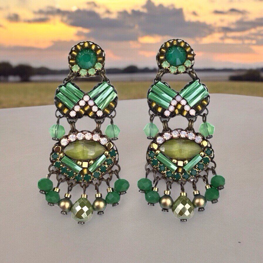 PENDIENTES DE CRISTALES TREBOL