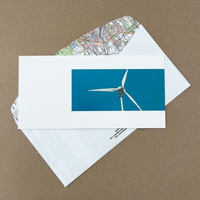 10 cartes de vœux avec enveloppe : éolienne (éolienne...)  