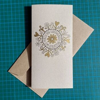 Joyeux anniversaire - cartes de voeux grises avec enveloppe 1