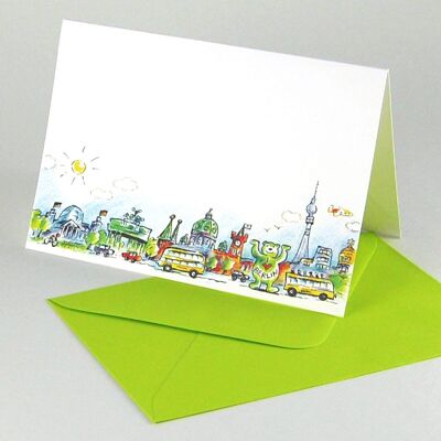 Me encanta Berlín: tarjeta de felicitación alegre con un sobre verde de mayo