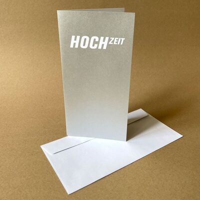 HOCH ZEIT - Karte zur Silberhochzeit mit Umschlag