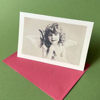 Amor - carte de mariage / carte de félicitations avec une enveloppe rouge recyclée 1