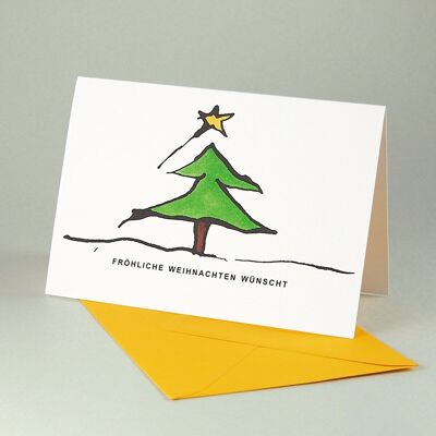 10 Christmas cards with envelopes: Merry Christmas wishes