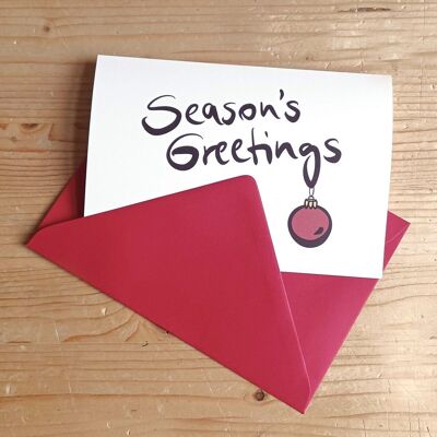 10 Christmas cards with red envelopes: Season's Greetings