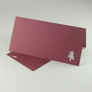 10 cartes de Noël couleur mûre avec enveloppes de la même couleur