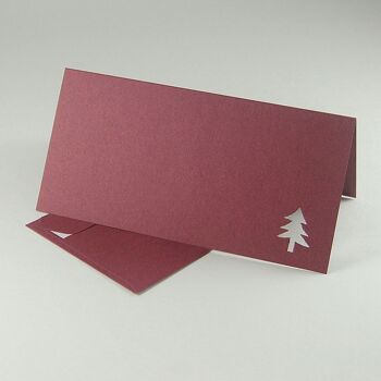 10 cartes de Noël couleur mûre avec enveloppes de la même couleur 1
