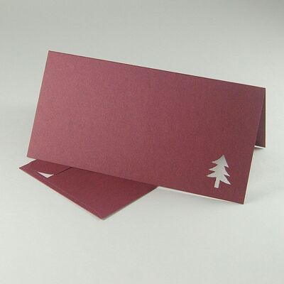 10 blackberry-coloured Christmas cards with matching envelopes