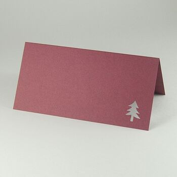 10 cartes de Noël couleur mûre avec enveloppes de la même couleur 2