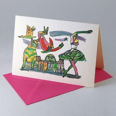 10 Christmas cards with pink envelopes: Reichstag / Bundestag