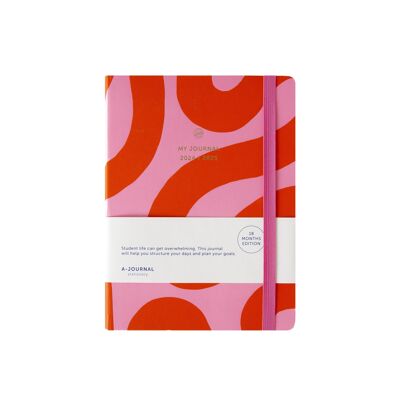 A-Journal 18 Monate Tagebuch 2024/2025 - Flow Pink