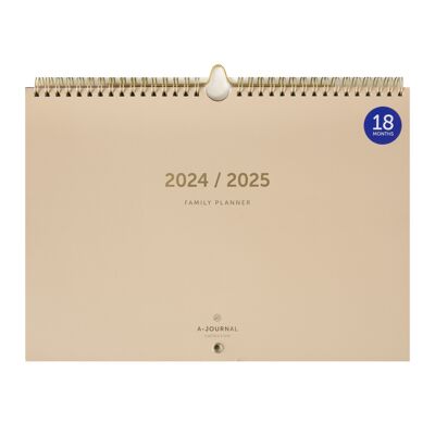 A-Journal Agenda familiar de 18 meses 2024/2025 - Beige