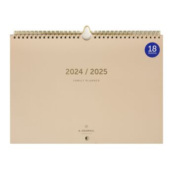 Agenda familial 18 mois A-Journal 2024/2025 - Beige 1
