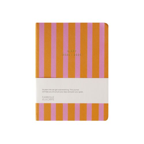 Fabrique School Diary 2024/2025 - Stripes Orange Pink