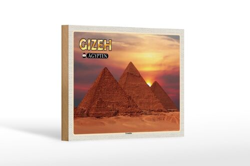 Holzschild Reise 18x12 cm Gizeh Ägypten Pyramiden Geschenk