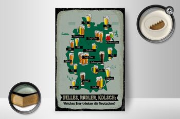 Panneau en bois 12x18cm, quelle bière les Allemands boivent-ils, décoration de carte 2
