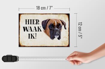 Panneau en bois avec inscription « Dutch Here Waak ik Boxer » 18x12 cm 4