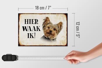 Panneau en bois indiquant 18x12 cm Dutch Here Waak ik Yorkshire Terrier 4