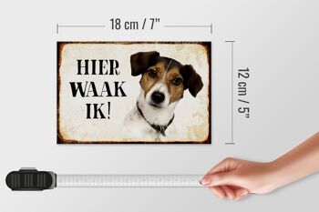 Panneau en bois disant 18x12 cm Dutch Here Waak ik Jack Russell Terrier 4
