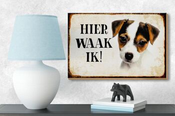 Panneau en bois disant 18x12 cm Dutch Here Waak ik Jack Russell Terrier Puppy 3