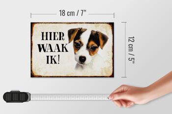 Panneau en bois disant 18x12 cm Dutch Here Waak ik Jack Russell Terrier Puppy 4
