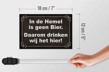 Panneau en bois indiquant 18x12 cm Dutch In de Hemel is geen beer decoration 4