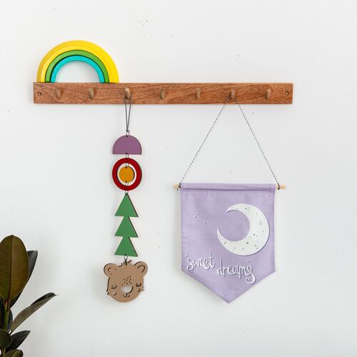Lilac Sweet Dreams Nursery Wall Hanging 27 X 29cm