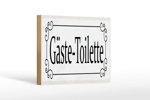Holzschild Hinweis 18x12 cm Gäste-Toilette Dekoration