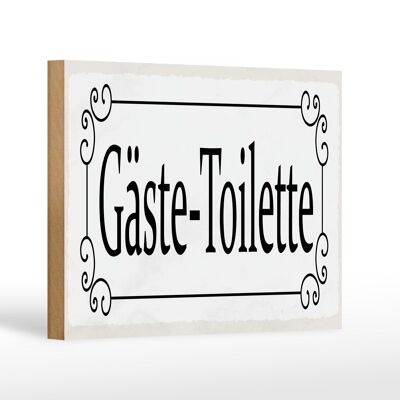 Holzschild Hinweis 18x12 cm Gäste-Toilette Dekoration