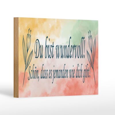 Cartello in legno con scritta "Sei meravigliosamente bella" 18x12 cm che è una decorazione