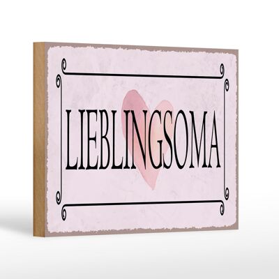 Cartello in legno con nota 18x12 cm decorazione regalo cuore preferito della nonna