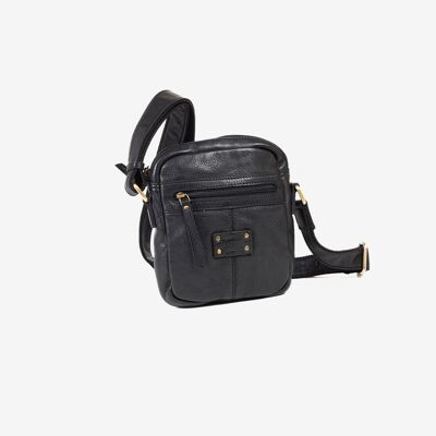 REPORTER BAG FOR MEN, BLACK COLOR, ANTIC LEATHER COLLECTION