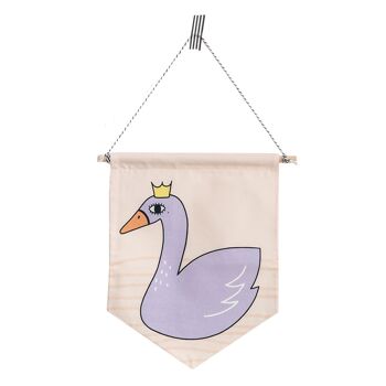 DRAPEAU CHAMBRE ENFANT CYGNE 27 X 29CM 2