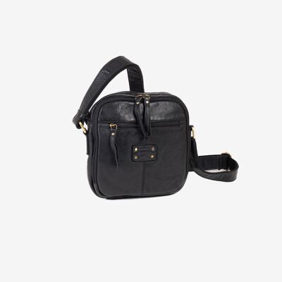 REPORTER BAG FOR MEN, BLACK COLOR, ANTIC LEATHER COLLECTION