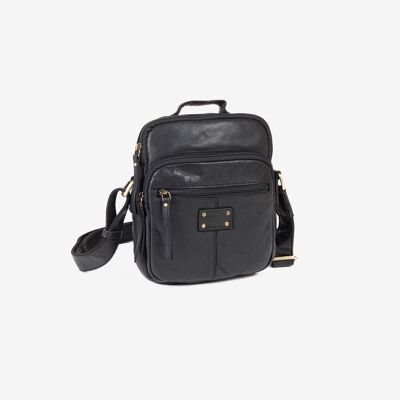 REPORTER BAG FOR MEN, BLACK COLOR, ANTIC LEATHER COLLECTION